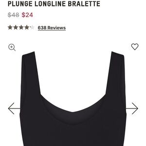 SKIMS Black Plunge Longline Bralette